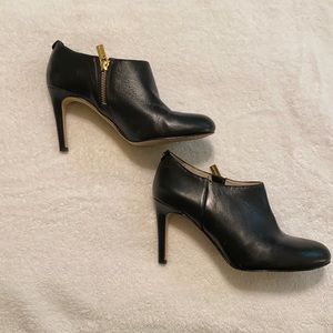 Michael Kors Black Leather Heel Booties - Size 7